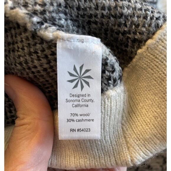 Athleta Turtleneck Ombre Sweater L Wool Cashmere Blend Black To White EUC - Picture 4 of 7